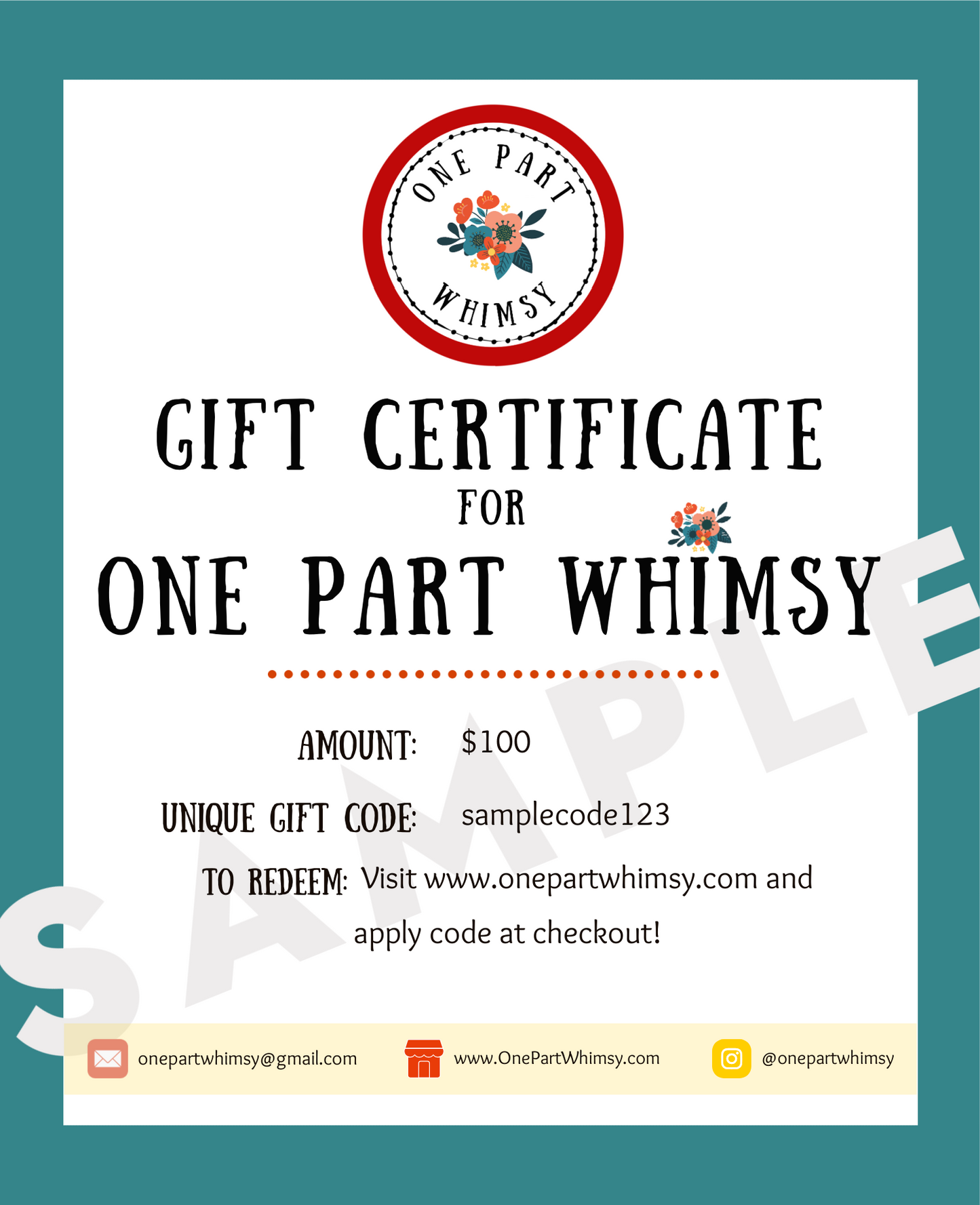 One Part Whimsy Gift Card