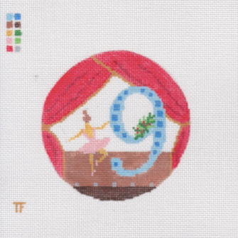 Day 9 - Nine Ladies Dancing - 12 Days of Christmas Needlepoint Canvas Series