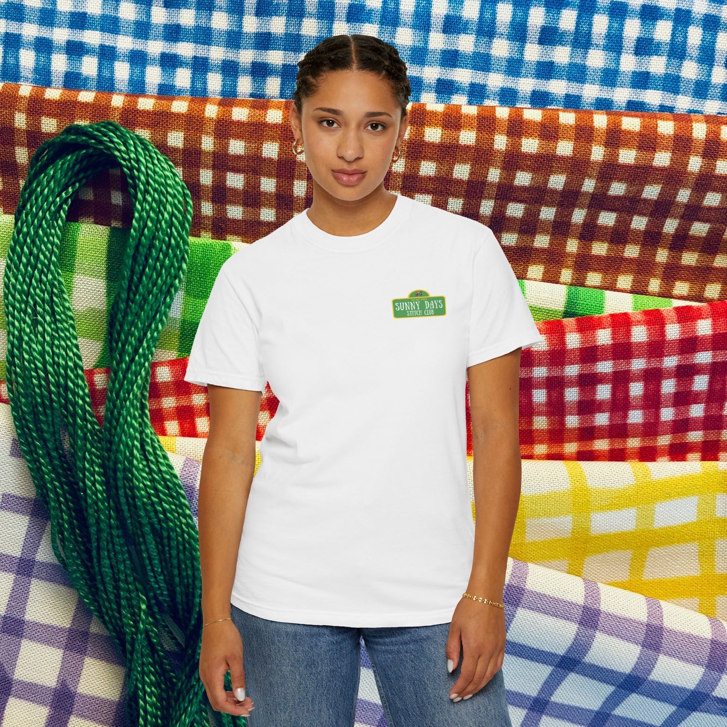Sunny Days Stitch Club - White Logo T-Shirt