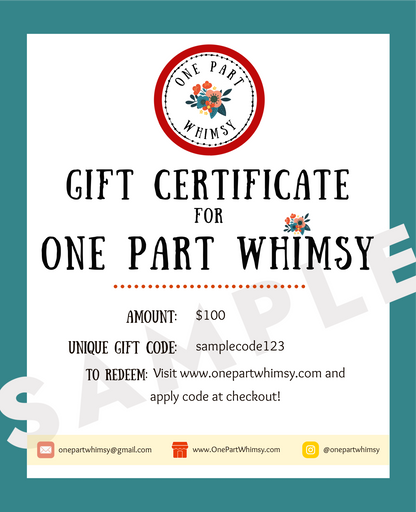 One Part Whimsy Gift Card