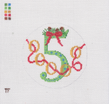 Day 5 - Five Gold Rings -  12 Days of Christmas Needlepoint Canvas Series