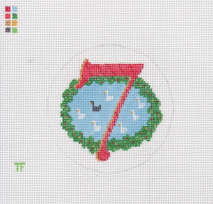 Day 7 - Seven Swans Swimming -  12 Days of Christmas Needlepoint Canvas Series