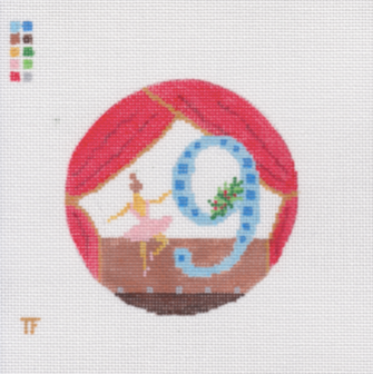 Day 9 - Nine Ladies Dancing -  12 Days of Christmas Needlepoint Canvas Series