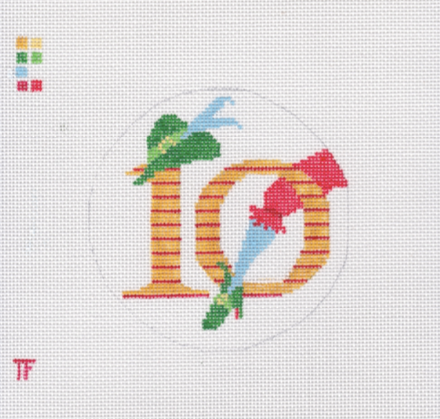 Day 10 - Ten Lords Leaping -  12 Days of Christmas Needlepoint Canvas Series