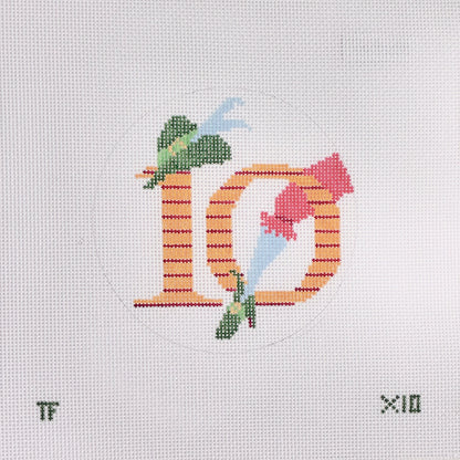 Day 10 - Ten Lords Leaping -  12 Days of Christmas Needlepoint Canvas Series