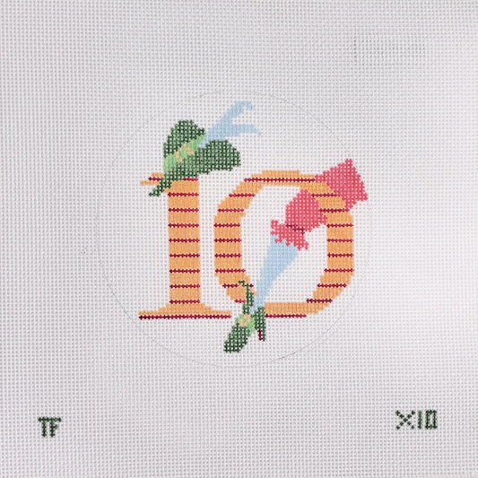 Day 10 - Ten Lords Leaping -  12 Days of Christmas Needlepoint Canvas Series