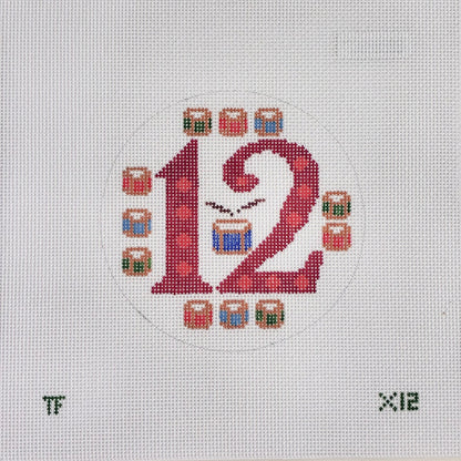 Day 12 - Twelve Drummers Drumming -  12 Days of Christmas Needlepoint Canvas Series