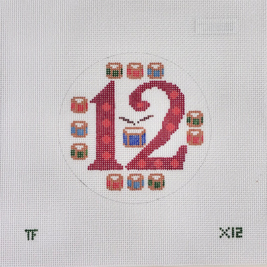 Day 12 - Twelve Drummers Drumming -  12 Days of Christmas Needlepoint Canvas Series