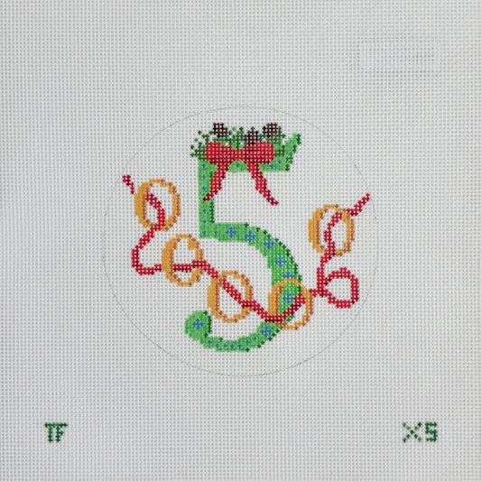 Day 5 - Five Gold Rings -  12 Days of Christmas Needlepoint Canvas Series