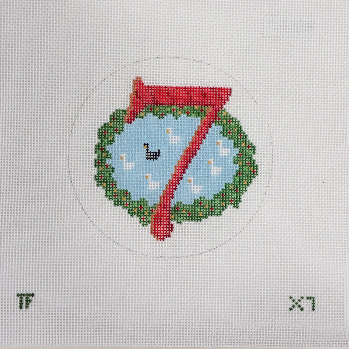 Day 7 - Seven Swans Swimming -  12 Days of Christmas Needlepoint Canvas Series