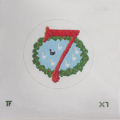 Day 7 - Seven Swans Swimming -  12 Days of Christmas Needlepoint Canvas Series