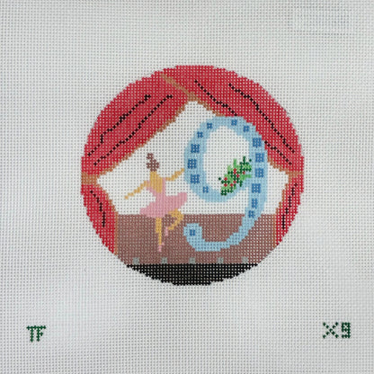 Day 9 - Nine Ladies Dancing -  12 Days of Christmas Needlepoint Canvas Series