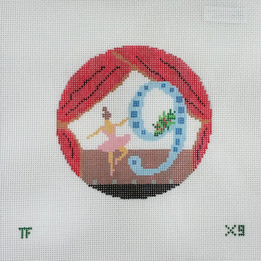 Day 9 - Nine Ladies Dancing -  12 Days of Christmas Needlepoint Canvas Series