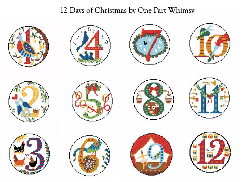 Day 1 - Partridge in a Pear Tree -  12 Days of Christmas Needlepoint Canvas Series