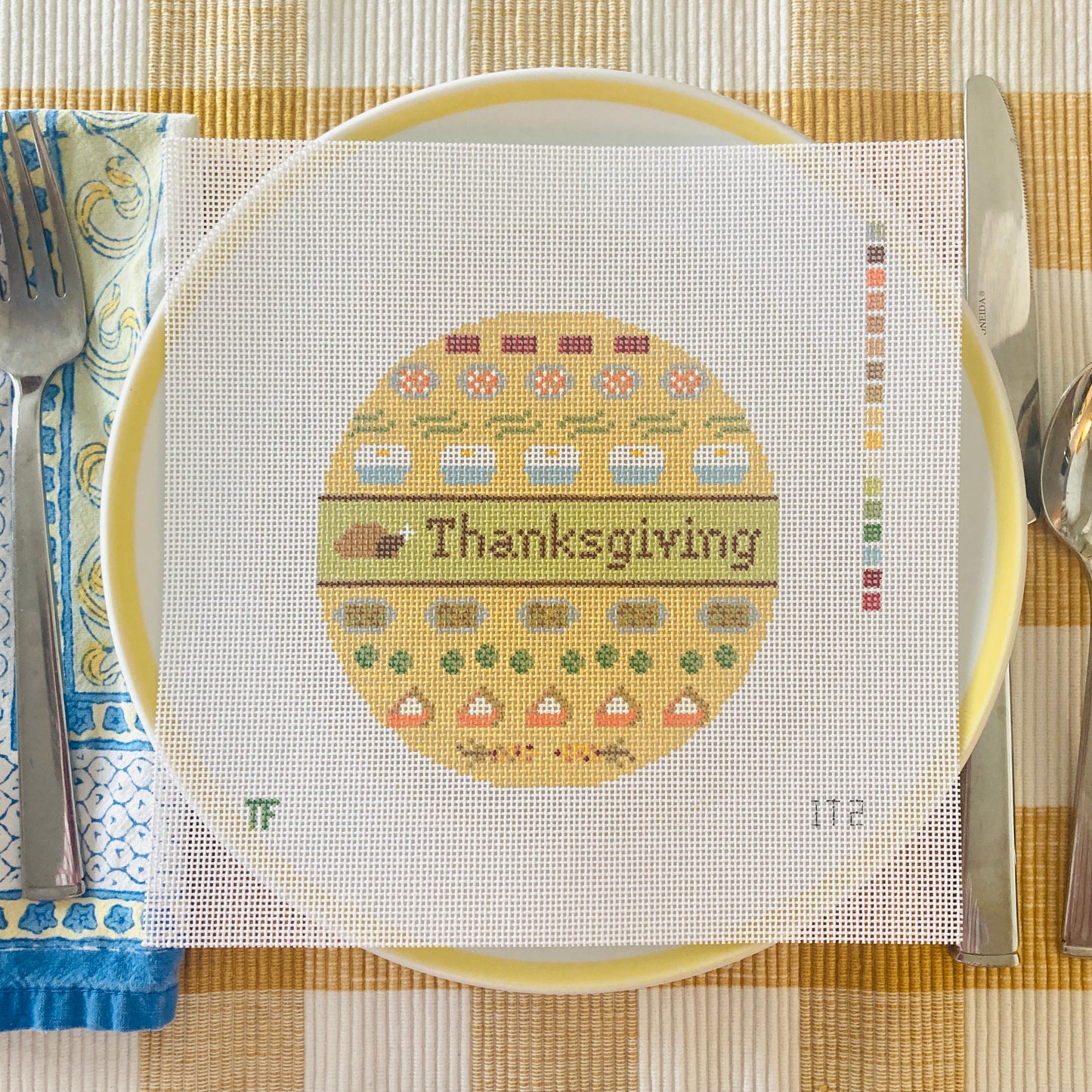 Thanksgiving Dinner Icons Sampler Round