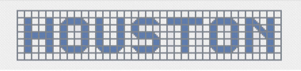 Houston Blue Tile - Custom Needlepoint sign