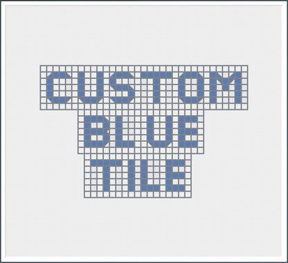 Houston Blue Tile - Custom Needlepoint sign