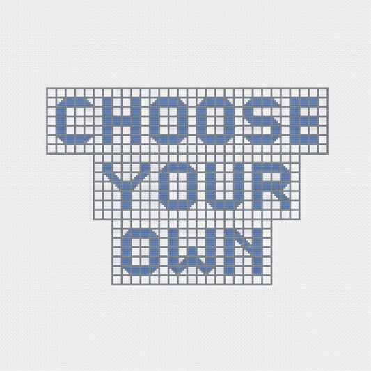 Houston Blue Tile - Custom Needlepoint sign