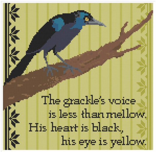 Grackle with Poem - Chart